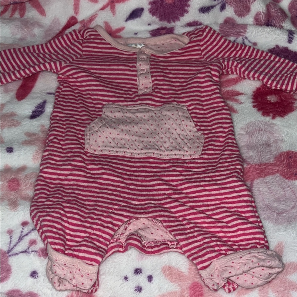 Gymboree Pink Striped Footie Pajamas